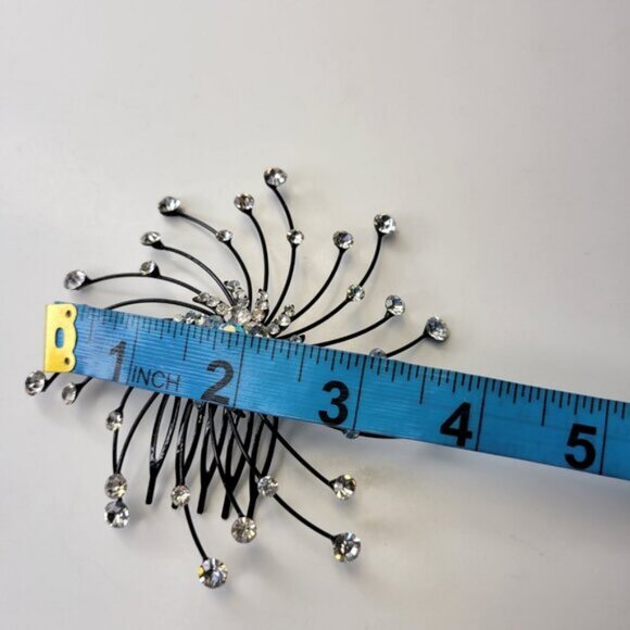 Bridal Hair Pins Black Crystal HairComb Hair Accessories Jewelry - Picture 9 of 11